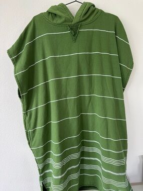 Sand Cloud Green Classic Striped Hooded Poncho OSFM